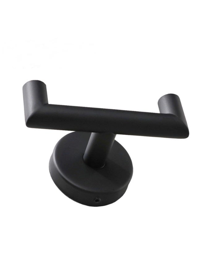 Angle Simple Double Towel Hook Matte Black, Stainless Steel Bathroom Robe Towel Holder, Hand Towel Hanger for Wall - Image 1